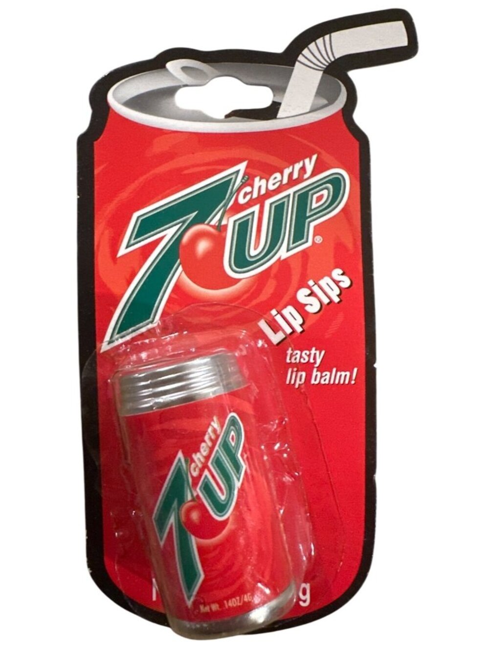 2008 Vintage Lotta Luv Soda Can Shaped Tasty Lip Sips Balm CHERRY 7-UP Rare!